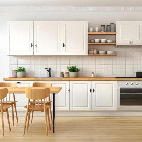 Probrico 5 Pack Length 2inch Matte Black Kitchen Cabinet Knobs,Stainless Steel Dresser Drawer Knob,Euro Style Single Hole Pull Handles for Cupboard and Closet - size: Single Hole: 2 inch Length