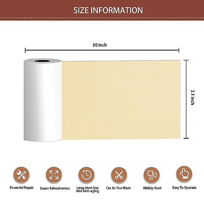 Leather Repair Patch Tape Kit, Self Adhesive Leather Repair for Furniture, Couch, Sofa, Car Seats,Office Chair,Vinyl Repair Kit.3.1inx60in - color: Bright Khaki, size: 3.1 in X 60 in