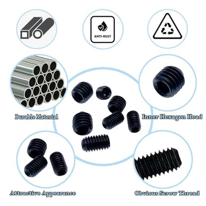 60pcs Set Screws, Set Screws Assortment Kit, Grub Screws M3 M4 M5 M6 M8 for Home Repair, Repair Furniture, Electronic Product, Install Door Lock, DIY, Fixtures, 12 Sizes - size: 60pcs(12 Sizes)