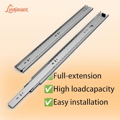 1 Pairs Full Extension Drawer Slides, 16 Inch Heavy Duty Drawer Runners, Side Mount Dresser Cabinet Rails, 1.77 Inch Width Slides for Kitchen Cabinet, 100LB(45kg) Capacity, Anti-Rust & Long-Lasting - size: 16inch
