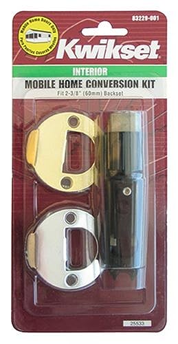 Kwikset 12003 CP PL 7/8RF 3/26 CNV KIT Mobile Home Interior Lock Conversion Kit, Brass