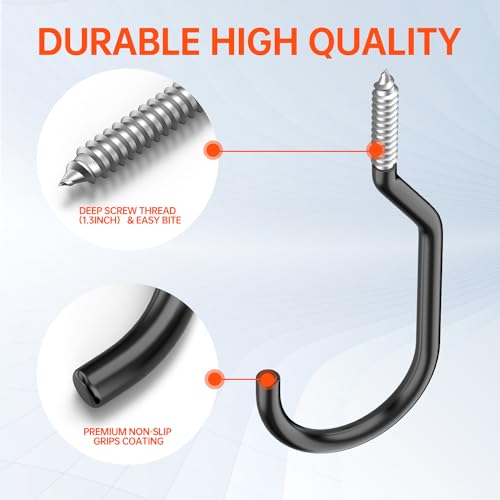 GURADESIGN 16-Pack Heavy Duty Bike Hook, Loading Capacity 100 LBS, 6 inch, Bike Hooks for Garage Wall and Garage Ceiling - style: 16-Piece