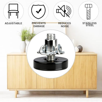 16 Pack Adjustable Furniture Levelers,Heavy Duty Leveling Feet for Table/Desk/Chair/Cabinet/Dresser/Outdoor Furniture/Patio Furnitures, Stabilize Uneven Floors (Black 16Pcs)