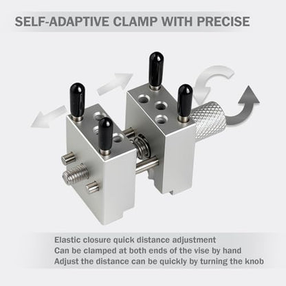 Aluminum Alloy Precision Mini Vise,Multi-function Clamp with 10 Stainless Steels Rods for Miniature Soldier Fixed Parts Model Tool - style: Basic Version