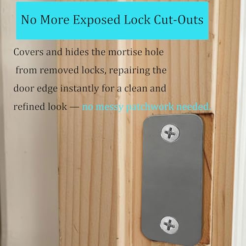 Door Edge Latch Hole Cover Plate for Deadbolt, Stainless Steel Door Edge Hole Filler Plate to Hide Unused Latch Holes, 1" x 2-1/4" (57 x 25 mm) (Grey, 1" x 2-1/4") - color: Gray