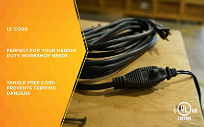 Woods Extension Cord | 15 Foot | Black | Pack of 4 - size: 15 Ft (Pack of 4)