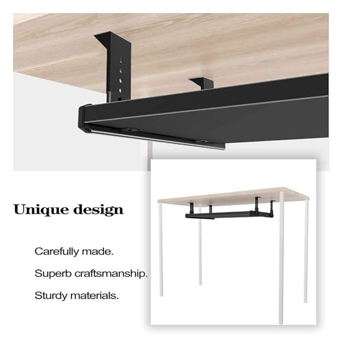 FRMSAET Heavy Duty 12/14/16/18 inches Thickness Steel Construction Ball Bearing Keyboard Slides Keyboard Drawer Slides Tray Accessories Cabinet Furniture Hardware Rails (16 inches, Black) - color: Black, size: 16 Inch
