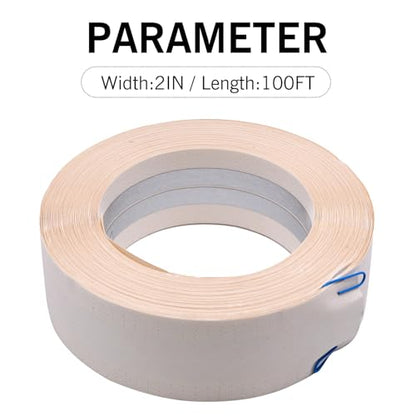 100 Feet by 2 Inch Reinforced Drywall Corner Tape for Walls, 30M Drywall Inside Outside Corner Bead with Metal, No Adhesive Side for Wall Crack Repair Tool