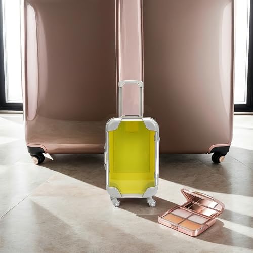 False Eyelash Storage Box, Portable Travel Organizer Mini Luggage False Eyelash Tray Makeup Tool (YELLOW) - color: YELLOW