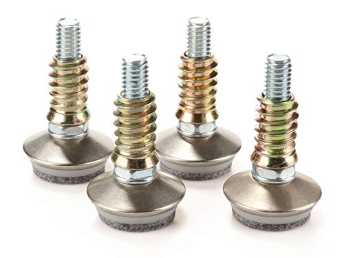 Furniture Levelers - Adjustable Leveling Legs for Tables Chairs Cabinets Felt Pads Included (4, D34mm Silver) - size: D34mm Silver