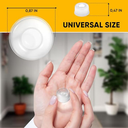Vellax 16 Clear Silicone Door Bumpers – Self-Adhesive Wall Protectors for Door Knobs, Handles & Headboards – Quiet Rubber Pads for Impact Protection - style: 16 Deep Domes