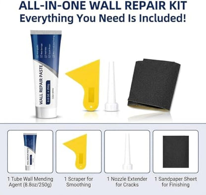 Drywall Repair Kit, 2026 Upgrade Wall Mending Agent, Quick Easy Wall Repair Paste Wall Spackle with Scraper for Effortless Hole Filling and Surface Mending (3 PCS) - color: 3 PCS