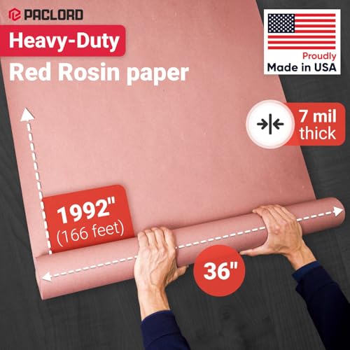 Floor Protection Paper 36" x 1992" (166’) Red Rosin Paper Roll - Made in USA Thick Heavy-Duty 7 mil Masking Paper for Surface Protection from Paint, Dust, Foot Traffic - Paint Floor Covering - style: 498 sq ft (36" x 166' Roll)