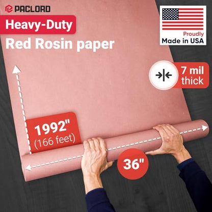 Floor Protection Paper 36" x 1992" (166’) Red Rosin Paper Roll - Made in USA Thick Heavy-Duty 7 mil Masking Paper for Surface Protection from Paint, Dust, Foot Traffic - Paint Floor Covering - style: 498 sq ft (36" x 166' Roll)