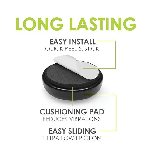 Slipstick GorillaGlides Kitchen Appliance Sliders (16 x 1” Round Glides) Self Adhesive Countertop Appliance Sliders Provide Easy Sliding and Saves Space on Counters - size: 1 Inch Appliance Sliders - 16 Pack
