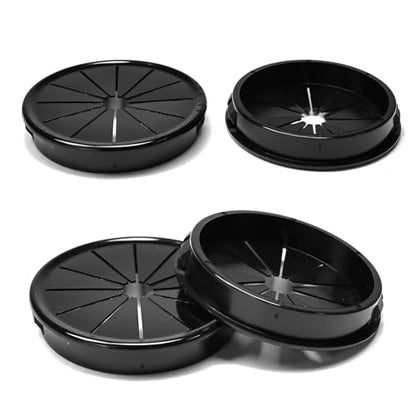 4 Pcs Cable Grommet, Snap Bushing 2-1/2" (63 mm) Mounting Diameter, Flexible Petal-Shaped Buckle Round Nylon Desk Grommet for Wires Through Countertop Cord Organizer and Protection, Black - style: 2-1/2" -RSB 4PCS