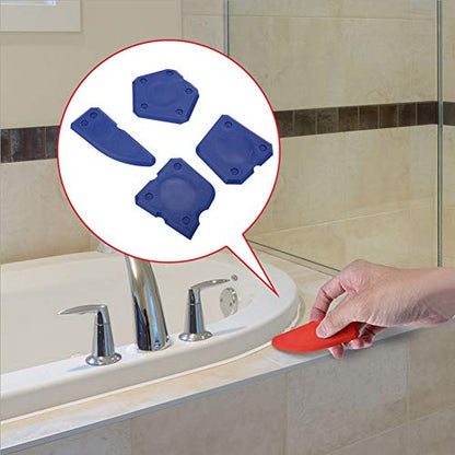 Caulk Remover Tool, Silicone Caulking Tool 4 Pieces Silicone Finishing Tools Caulking Tools Caulking Tool Kit Caulking Tool Set for Silicone Sealant Grout Finishing Sealing