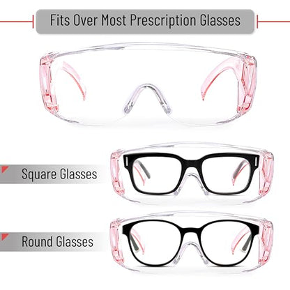 UNCO- Safety Goggles Over Glasses, Protective Goggles, Anti Fog, Work, Safety Glasses Over - color: Light Pink, size: 1 Pack