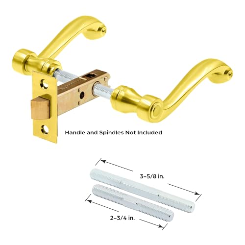 Prime-Line E 2281 Passage Door Latch, 9/32 In. and 1/4 In. Square Drive, Steel, Brass Finish (Single Pack) - color: Brass, size: 1 Count (Pack of 1)