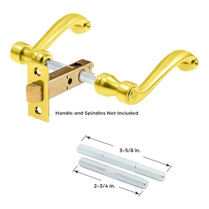 Prime-Line E 2281 Passage Door Latch, 9/32 In. and 1/4 In. Square Drive, Steel, Brass Finish (Single Pack) - color: Brass, size: 1 Count (Pack of 1)