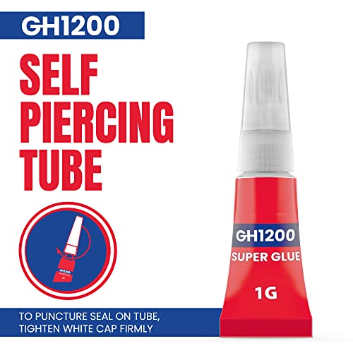 12 Grams Super Glue All Purpose with Anti Clog Cap. Ca Glue - Adhesive SuperGlue. Cyanoacrylate Glue for Hard Plastics, DIY Craft, Metal (12 g) - style: 12 g