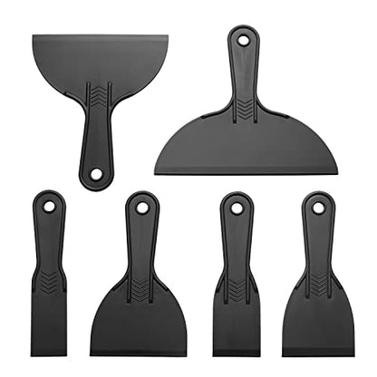 6 Pack Putty Knife, Flexible Plastic Paint Scraper Tool for Spackling,Putty Knife Set, Spreader, Spackle Tool, Plastic Putty Knife Scraper, Scraper Tool, Putty Scraper