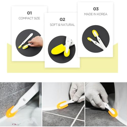 2-in-1 Double-Sided Caulking Tool Set with 4 Heads - Two-Way Silicone Finishing Tool for Bathroom Kitchen Tile Grout, Professional Sealant Smoothing Spatula, Reusable & Scratch-Free (S+L 2-Pack)