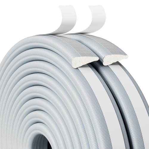 Weather Stripping Door Seal Strip, 196 Inch Wedge Window Seal, Winter Insulation Weatherproof Foam Tape, Soundproof Noise Reduction Light Blocker for Exterior Door Frame & Door Gap Filler - color: Gray, size: 196 inch