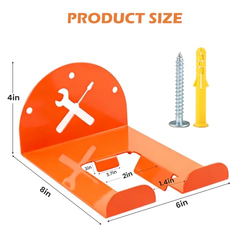 Trimmer Rack Wall Mount - Heavy Duty Wall Hanger for Grass Trimmer Garden Tools Chainsaw Hedge Trimmer 2 Pack Orange - size: 2 PACK