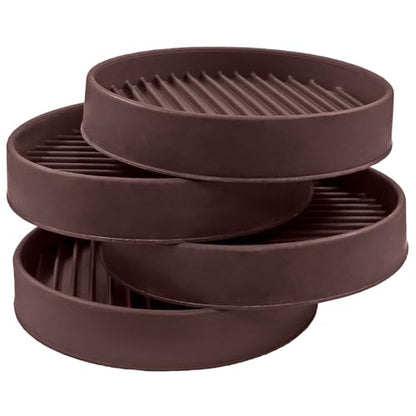 Bonsicoky 4 Pcs Non Slip Furniture Pads - 3 Inch Round Rubber Furniture Caster Cups with Anti-Sliding Floor Grip - Furniture Coasters for Couch Chair Feet - Brown - size: Brown, Diameter: 3"