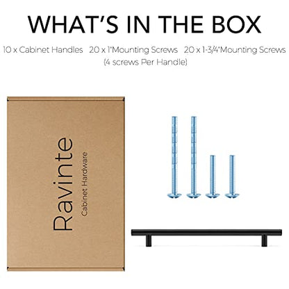 Ravinte 10 Pack 8-13/16 Inch Cabinet Handles Matte Black Stainless Steel Kitchen Cupboard Pulls 11-3/10"Length,8-13/16" Hole Center - size: 11-3/10 Inch（8-13/16 Inch Hole Center）