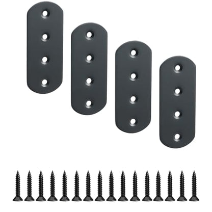 Alise 4 Pcs Flat Straight Brace Brackets Mending Plates Repair Fixing Bracket,100x38mm Stainless Steel Matte Black - color: Matte Black, size: 100mmX38mm
