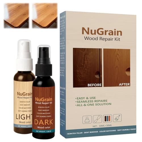 NuGrain Wood Repair Kit, Professional Wood Floor Scratch Repair, Floor Cover Nicks and Scratches, Hides Minor Defects, Restore a Finish for Wood (1 Pack)