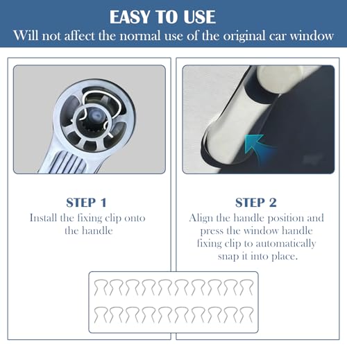1 Piece Black Automotive Window Handle Crank Removal Tool and 20 Pieces Door Panel Retainer Clips Tool Set, Interior Inside Door Lock Hardware Repair Kit, Universal Fit for Most Vehicles 76951 76980