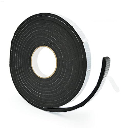 Alenor EPDM Black Foam Insulation Tape Self Adhesive 1/3"x1" x 16' Ft –Pack of 1- Weather Stripping for Doors & Windows,Soundproofing,Door Seal,Weatherstrip,Pipe Cooling,Air Conditioning Seal Strip - size: 1/3"x1" x 16' Ft