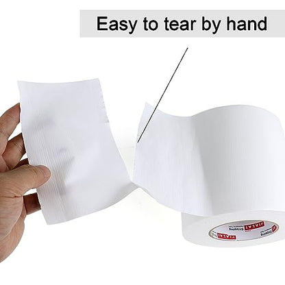 JIALAI HOME 5 inch Wide Duct Tape, Industrial Grade White 5 inches x 55 Yards (164 ft), 9 Mil Heavy-Duty, Waterproof, Strong, Flexible, No Residue, for Crafts & Home Improvement - color: White