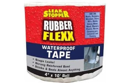 Leak Stopper Rubber Flexx Waterproof Tape |4 in x 10 ft| Repair Material to Seal and Fix Leaks, Roofs, Gutters, Windows & More! | Incredible Adhesion w/Durability and Toughness | 1 Pack White - size: 4 x 10 Roll