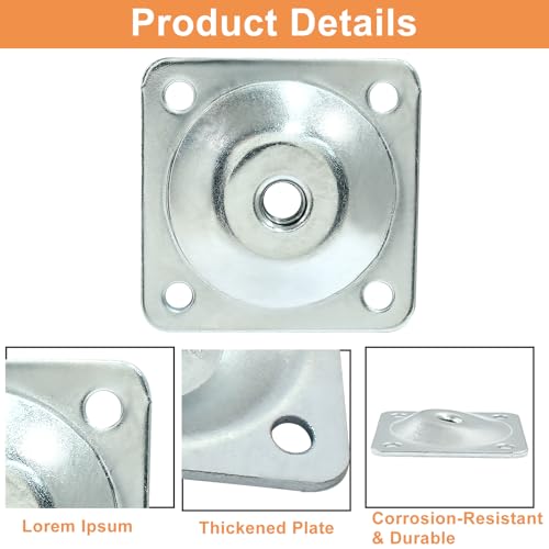 12 Degree Angled Leg Mounting Plates Kit, M8 Thread Furniture Sofa Legs Attachment Plates T-Plate for Repairing Damaged Sofa Couch Seats, with Hanger Bolts, Screws (Silver, Set of 4) - color: Silver, size: 5/16" (M8) -12 Degree