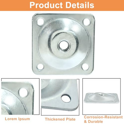 12 Degree Angled Leg Mounting Plates Kit, M8 Thread Furniture Sofa Legs Attachment Plates T-Plate for Repairing Damaged Sofa Couch Seats, with Hanger Bolts, Screws (Silver, Set of 4) - color: Silver, size: 5/16" (M8) -12 Degree