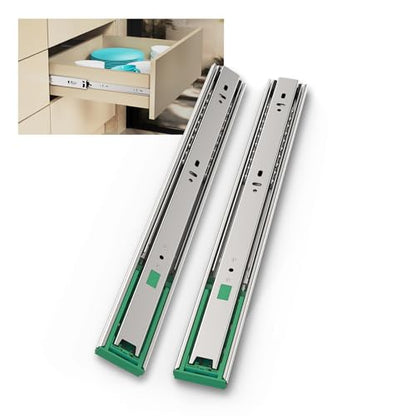 Hitess 10 Pairs Soft Close Drawer Slides 16 Inch Full Extension Heavy Duty Ball Bearing Side Mount Cabinet Glides - size: 16 Inch