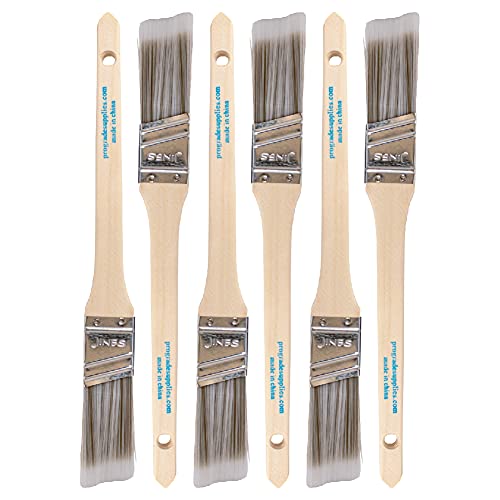 Vermeer Paint Brushes - 6-Pack - 1" Angle Sash Brushes for All Latex and Oil Paints & Stains - Home Improvement - Interior & Exterior Use