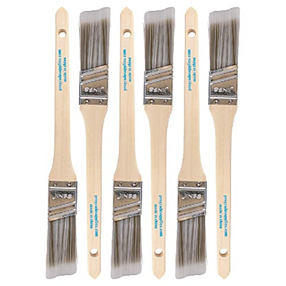 Vermeer Paint Brushes - 6-Pack - 1" Angle Sash Brushes for All Latex and Oil Paints & Stains - Home Improvement - Interior & Exterior Use