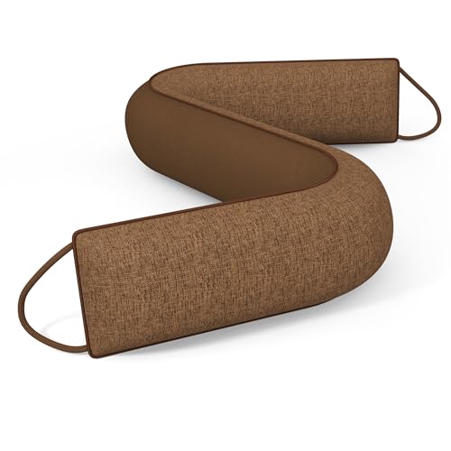 HADOR 38 Inch Weighted Door Draft Stopper - Under Door Snake Pillow, Blocks Cold Air/Wind/Noise, Heavy Duty Soundproof Bottom Filler (Covers Gaps Up to 3"), Winter Patio Sliding Window Seal, Brown - color: Brown, size: 38 Inch