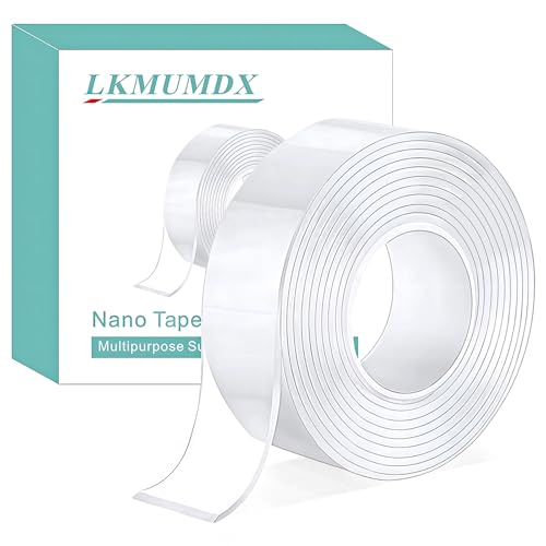 Double Sided Nano Tape Heavy Duty, Strong Sticky Extra Large (1.18in x 9.85Ft ) Removable Mounting Tape, Clear Multipurpose Wall Decor Adhesive Tape for Poster, Picture Hanging, Carpet, Photos Frames