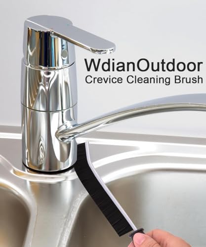 Crevice Cleaning Brush, Heavy-Duty Bristle Brushes for Compact Space Cleaning, Slim Gap Scrubbing Tool, Perfect for Kitchen Surfaces, Window Tracks, Bathroom Tiles & Faucets (BK 3 Pcs)