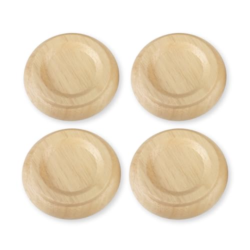 Upright Piano Caster Cups,Premium Quality Hardwood Piano Caster Pads Furniture Leg Pad Set of 4,with Non-Slip Moisture-Proof& Anti-Noise Felt Pads for Hardwood Floor Protectors (Natural Wood) - color: Natural Wood
