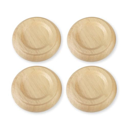 Upright Piano Caster Cups,Premium Quality Hardwood Piano Caster Pads Furniture Leg Pad Set of 4,with Non-Slip Moisture-Proof& Anti-Noise Felt Pads for Hardwood Floor Protectors (Natural Wood) - color: Natural Wood