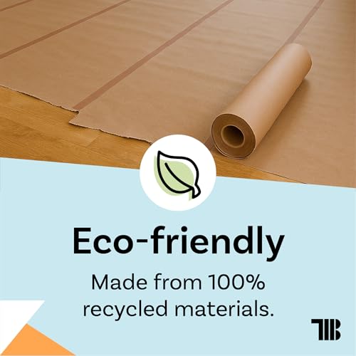TapeManBlue Floor Protection Paper, 36 inch x 166 ft Roll, Made in USA, 69# Brown Rosin Masking Paper Roll, 100% Recycled, Thick Floor Covering for Painting, Moving, and Construction