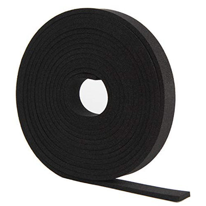 Neoprene Foam Strip Roll by Dualplex, 1" Wide x 10' Long x 1/16" Thick, Weather Seal High Density Stripping Non Adhesive – Weather Strip Roll Insulation Foam Strips - 10 Feet Long - size: 1" Wide x 10' Long x 1/16" Thick