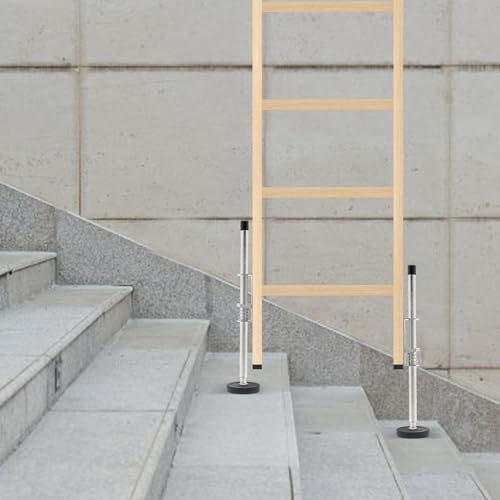 Ladder Stabilizer Leveler 2 PCS Adjustable Extension Ladder Leg Ground Leveler Maximum Load Capacity 330 lbs for Stairs Stable Platform and Ground Level for All Surfaces, 20 Inch
